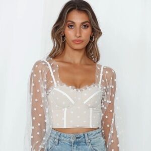 Hello Molly Malibu Sunset Top White/Beige